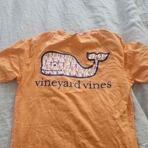 Vineyard Vines Mens XS Basketball Orange Tee with Whale Design